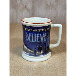 The Polar Express BELIEVE 3D Raised Ceramic Hot Chocolate Coffee Tea Mug Cup